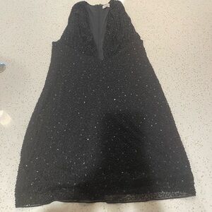 Oh Polly Embellished Plunge Neck Mini Dress